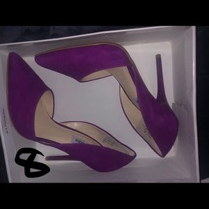Purple suede heels